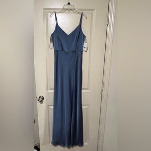 Birdy Grey Bridesmaid Dress French Blue Matte Satin Medium